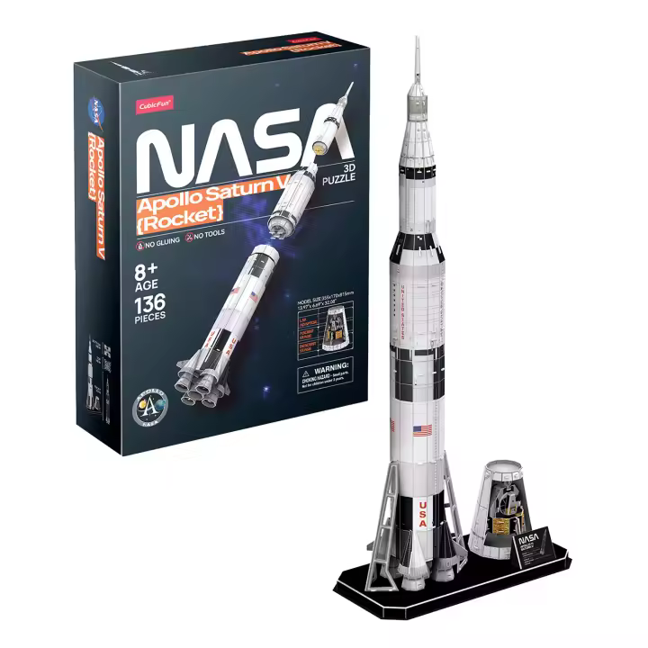 NASA Puzzle 3d Cohete Saturno V | Puzzle 3d Niños Y Adultos | Maqueta Para Montar - 1