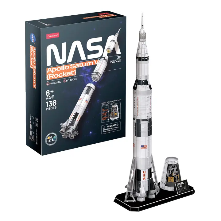 NASA Puzzle 3d Cohete Saturno V | Puzzle 3d Niños Y Adultos | Maqueta Para Montar - 1