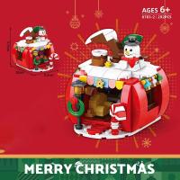 Bloques De Construcción De Navidad Y Año Nuevo Con Casa De Jengibre Y Coche De Dragón Pequeño Tren Y Calcetines De Navidad Para Niños Material Plástico Unisex - details 5
