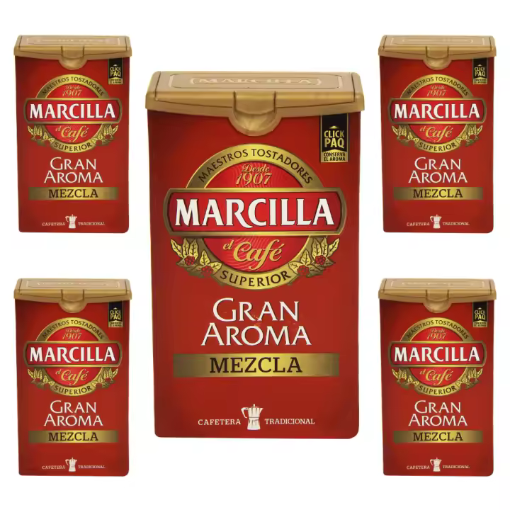 Pack de 5 Marcilla molido Gran Aroma Mezcla 50/50 , 250 gramos - 1