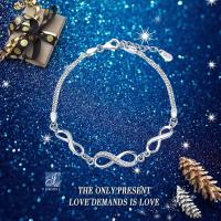 Colgante Clásico de infinito en Plata de Ley 925 para Mujer, Cadena ajustable con conciritas cúbinas. - details 1