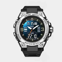 Reloj De Pulsera Digital Y Analógico Para Hombres De Lujo Y Estudiantes Jóvenes Resistente Al Agua Con Luz Nocturna Y Movimiento Doble De Acero Y Aleación - details 4