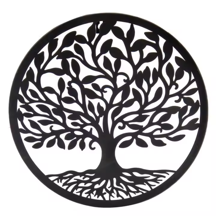 ORIGEN Home Decor - Adorno Pared Árbol Vida  Adorno Pared | Apliques Metal Negro - 30x0x30 cm 28779 - 1