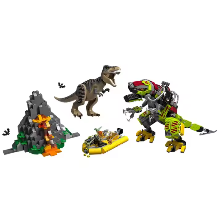 Bloques De Construcción Serie Jurassic T-Rex Vs Mecha Dinosaurio Juguete De Dinosaurio Artesanal Para Niños Regalos De Vacaciones - 1
