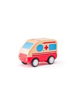 Ambulancia en madera con luz y sonido , ruedas de goma Woody + 18 meses - details 1
