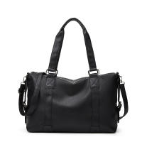 Bolso De Hombro Grande Para Mujer En Cuero Suave De Color Sólido Negro Bolso De Compras Grande Bolso De Viaje Cruzado Tote Para Dama - details 4