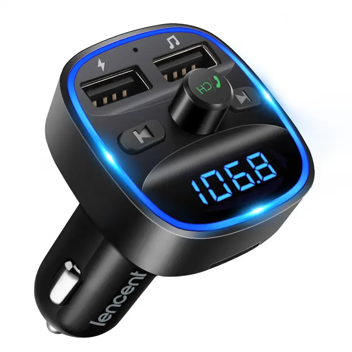 LENCENT Transmisor FM Bluetooth Con Adaptador De Radio Inalámbrico Kit De Coche Soporte Carga Dual USB Reproductor MP3 Y Tarjeta TF - 1