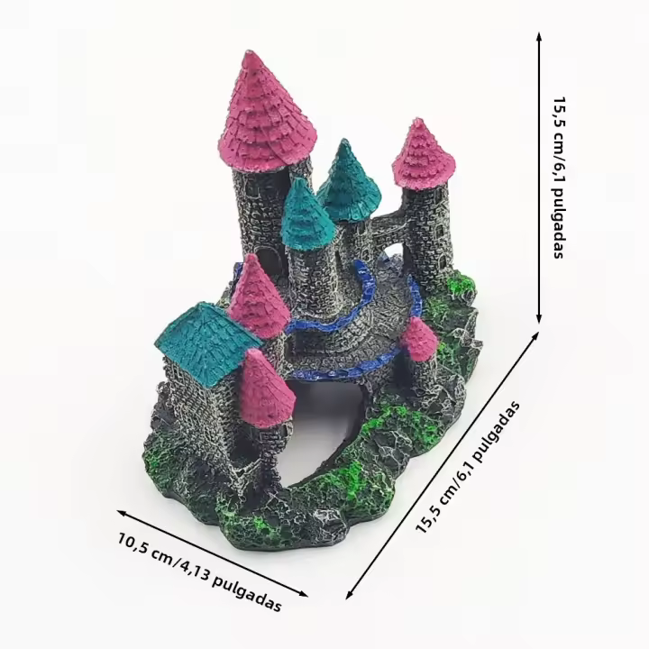 Adorno De Resina En Forma De Castle Mágico Para Acuario Decoración De Hogar Arte Hecho a Mano Estilo De Artesanía - 1