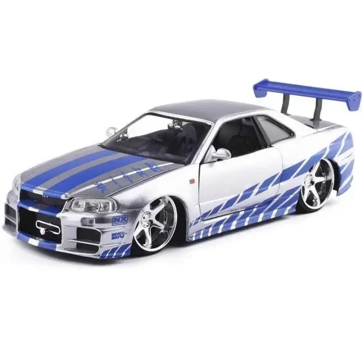 Modelo De Coche a Escala 1:24 Fast And Furious GTR-R34 Nissan Skyline Mosquito En Aleación Y Metal Juguete Para Niños Regalo - 1