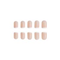 24Pcs Uñas Falsas Cortas Y Redondas En Blanco Con Borde Francés Uñas Postizas Detenables Cubiertas Por Encima Para Manicura - details 3