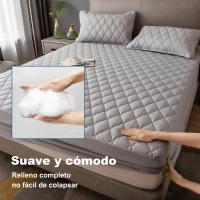 DECODEKO Protector de Colchón Acolchado Impermeable,Cubre Colchon Transpirable, 100% Polyester, Funda de colchón de color sólido transpirable suave cómoda, lavable a máquina para Cama 90/105/135/150/180X200cm - details 4