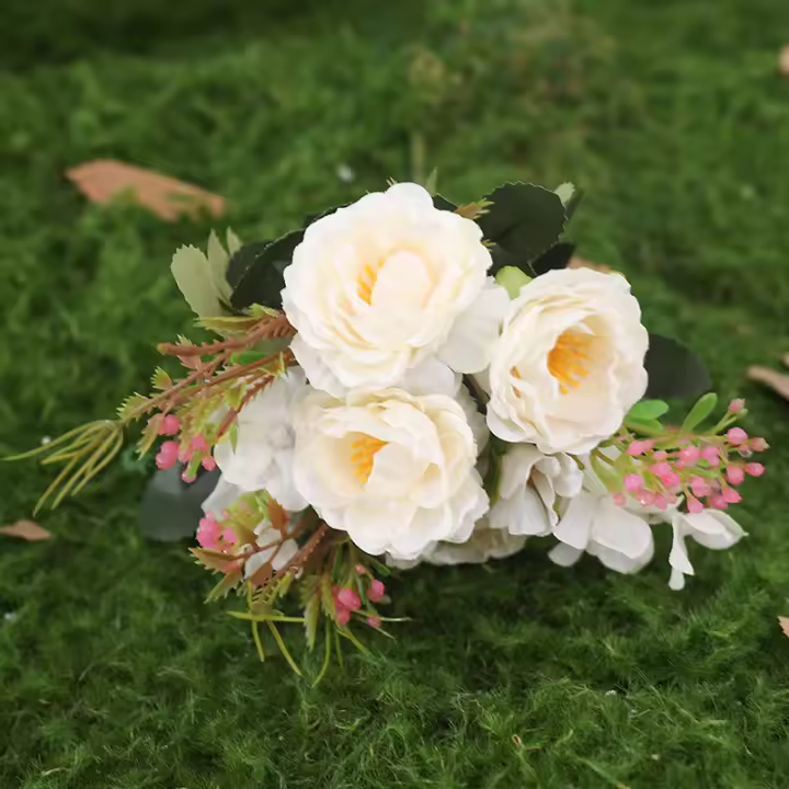  Flores Artificiales De Otoño Hydrangea Rosas Para Navidad Decoración De Habitaciones Vaso Mesa Fiesta Boda DIY Plantas Florales Falsas - 1