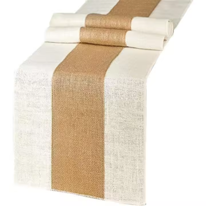 Mantel, yute natural, Mantel Vintage para mesa de Restaurante Mantel antideslizante 185*30 cm - 1