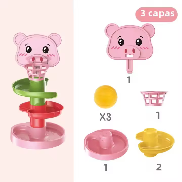 Juguetes Montessori Para Bebés 0-36 Meses Juego De Edición Temprana Con Bola Rodante Y Deslizante Juguete Sensorial Educativo Para Niños - 1