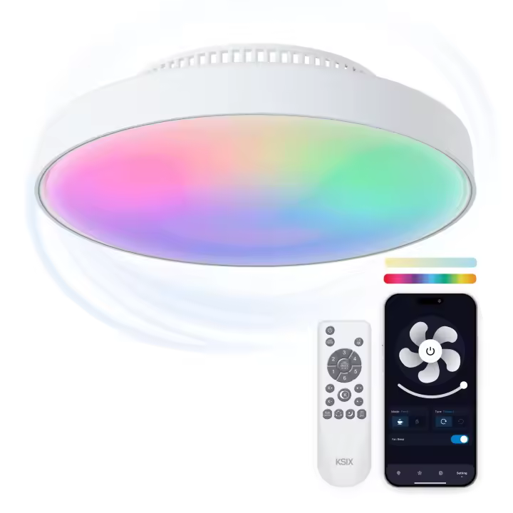 Ventilador de techo sin aspas con luz LED regulable KSIX Mistral, Ø43,6 cm, 6 velocidades, Luces RGBIC+CCT, 4.000 lm, App Tuya - 1