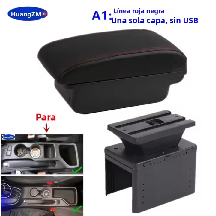 Caja De Reposabrazos Para Hyundai I20 2021-2024 Accesorios De Coche Interior Caja De Almacenamiento Material De Cuero/Plástico ABS - 1