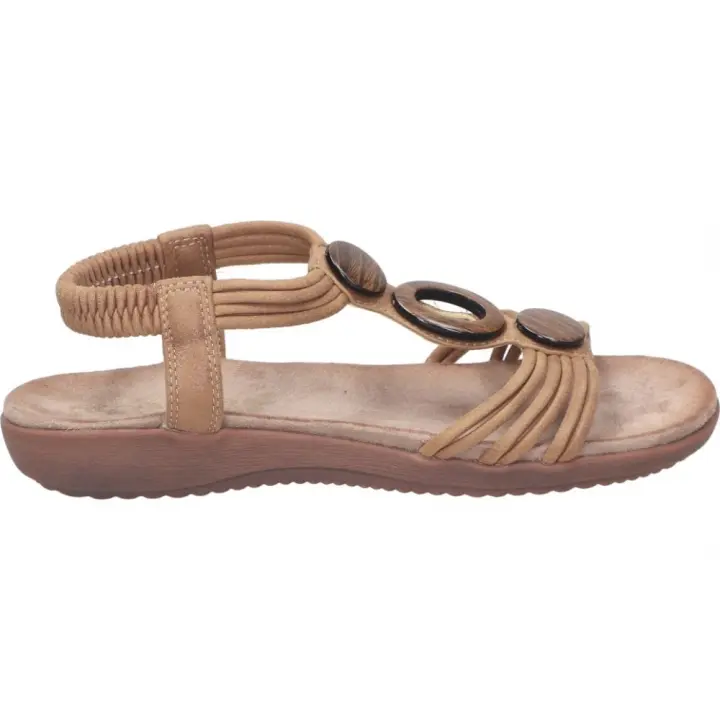AMARPIES | Sandalias planas Amarpies para Mujer – Sandalia plana en Color Bronce – Sandalias Cómodas sin Cierre – Fáciles de poner y quitar – Estilo Casual – Modelo ABZ26676 - 1