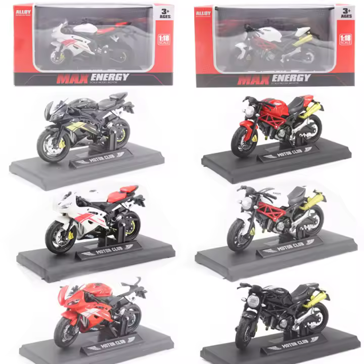 Coche De Colección Para Niños 1:18 Vehículo Todoterreno De Plástico Modelo Dieciséis De Motocicleta Simulación Portátil Para Oficina - 1