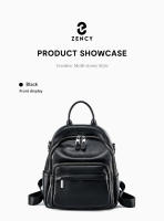 Mochila De Cuero Genuino Zency Para Mujer Capacidad Grande Cierre De Cremallera Estilo Casual Para Viajes Y Uso Diario - details 9