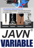 Taladro Inalámbrico JAVN 16V Con Chorro Auto-Enganchar De 70N.m 20+1 Ajustes De Torque 2 Velocidades Herramientas Eléctricas Para Hogar Y DIY - details 17
