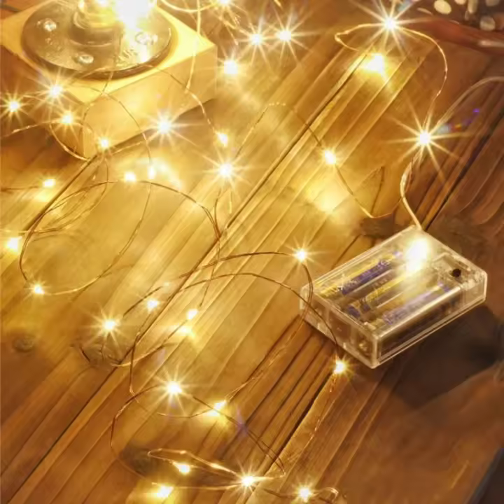 Guirnalda De Luces De Navidad 5M/10M Iluminación Exterior E Interior Para Jardín Casa Árbol Boda Decoración Con Pilas Incluidas - 1