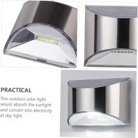 PORCHEDDU Paquete de 4 Luces Solares de pared para Exterior, impermeable, para Terraza, Valla, Escalera, Jardín, patio, barandilla, LED Blanco Cálido - details 5