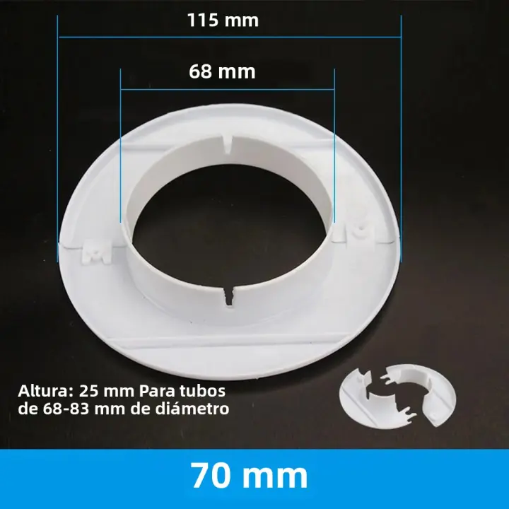 Cubierta De Tubo De Aire Acondicionado 40-80mm Dispositivo De Bloqueo De Agujeros Para Cableado Y Acceso Rosas Cubierta De Protección Para El Hogar - 1