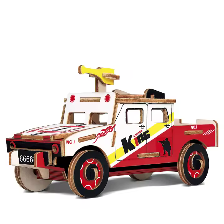 DAM. Puzzle 3D madera Hummer 44 piezas. 16,2x7x8,5 cm. 16x8x8cm. - 1