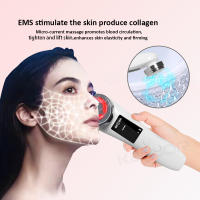 Masajeador Facial De 5 En 1 EMS Microcorriente Tensión De Piel Compresión Caliente Rejuvenecimiento LED Antiarrugas Dispositivo USB Acrylic - details 5