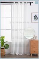 Cortinas de visillo lino y poliéster decorado en la parte inferior con diseño dd 3 lineas.Decoracion para hogar,oficina. - details 1