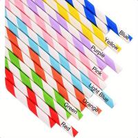 Paquete De 200 Straws De Papel Biodegradables Colores Arcoíris De Alta Calidad Para Smoothies Fiestas De Cumpleaños Bodas Decoraciones - details 2