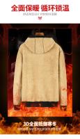 Nueva Chaqueta De Piel De Oveja Para Hombres 2024 Con Forro De Terciopelo Grueso Para Otoño E Invierno Ropa Deportiva Con Capucha Casual Cardigan Cálido - details 1