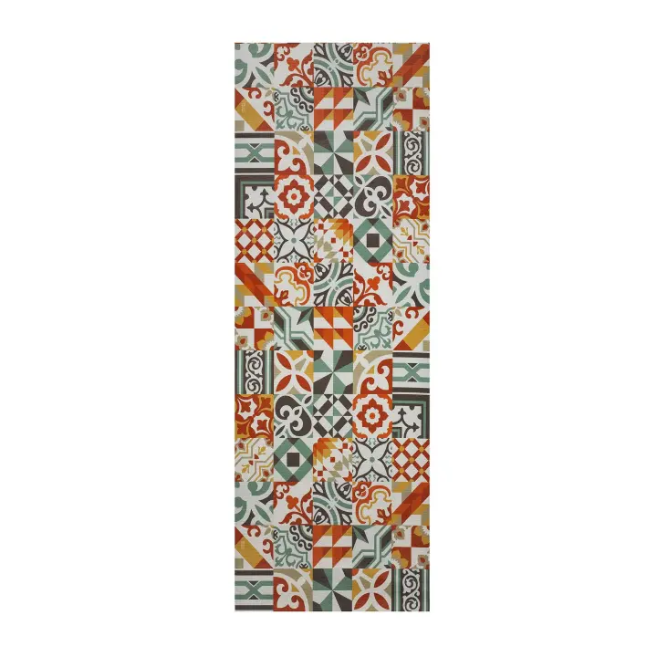 Alfombra vinílica de cocina diseño azulejos en multicolor - SPRINTY TOSCANELLA | 52x100, 52x200 cm - 1