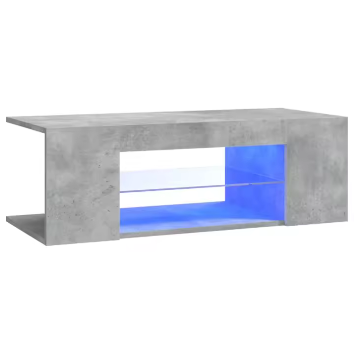 Mueble de TV con luces LED gris hormigón 90x39x30 cm - 1