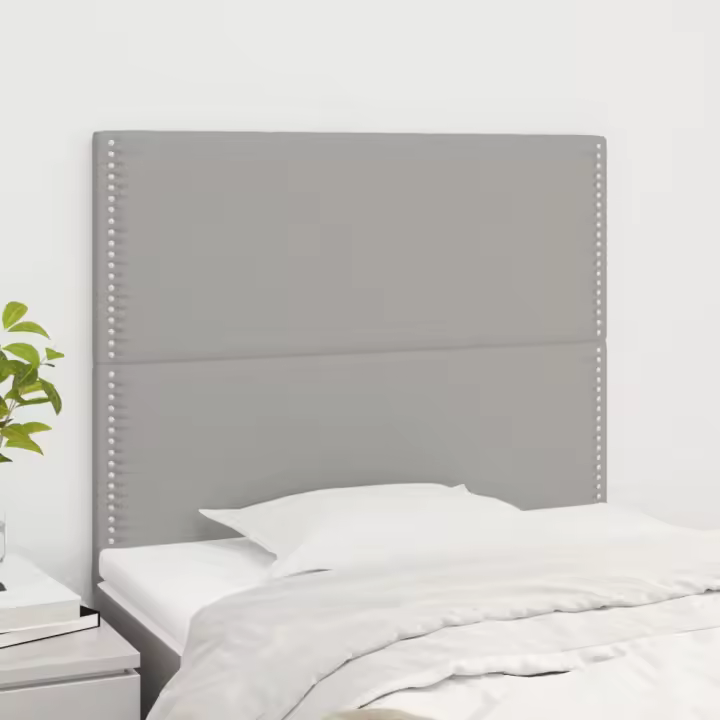 vidaXL Cabeceros 2 unidades de tela gris claro 90x5x78/88 cm - 1