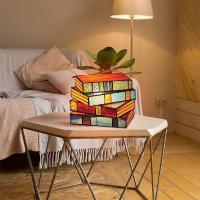 Lámpara Creativa De Libros Pila De Vidrio Estampado Para Escritorio Decoración De Resina Y Plástico Luz Nocturna Adorno De Mesa Regalo De Fiesta En Casa - details 5