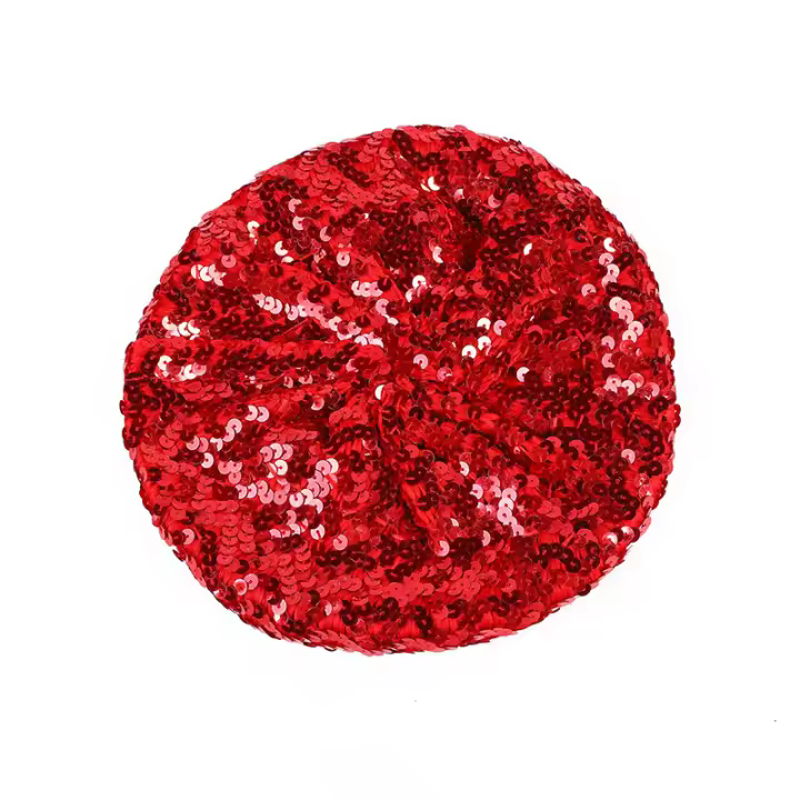Gorro De Lentejuelas Para Mujer Beret Brillante Para Fiesta Carnival Club Baile Chic Retro Beret De Poliéster Unisex - 1