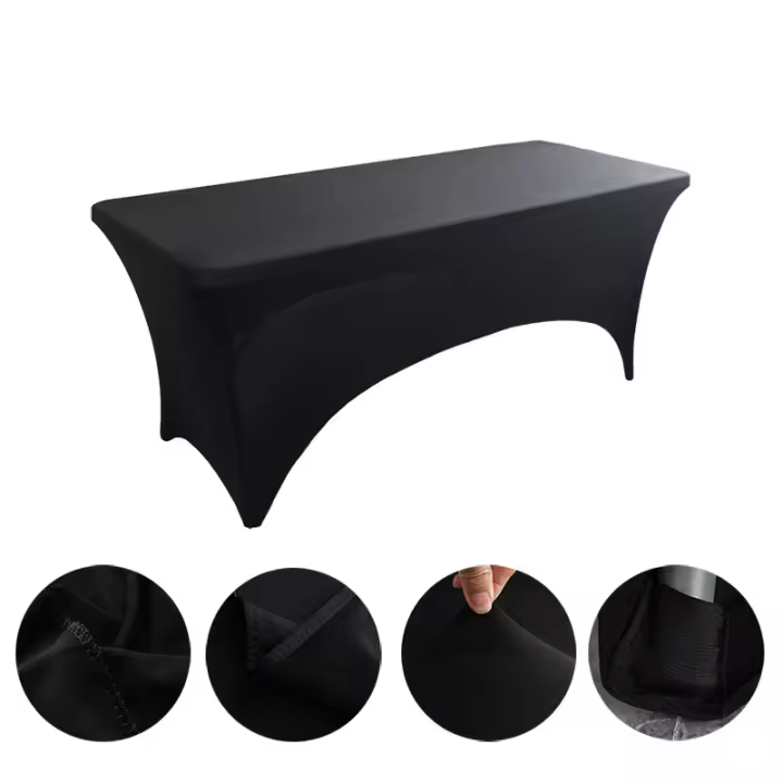 Cubierta De Mesa Elástica De 6FT Protección Para Mesas Rectangulares Plegables Para Fiestas En Casa Y Exteriores Material De Poliéster 100% - 1