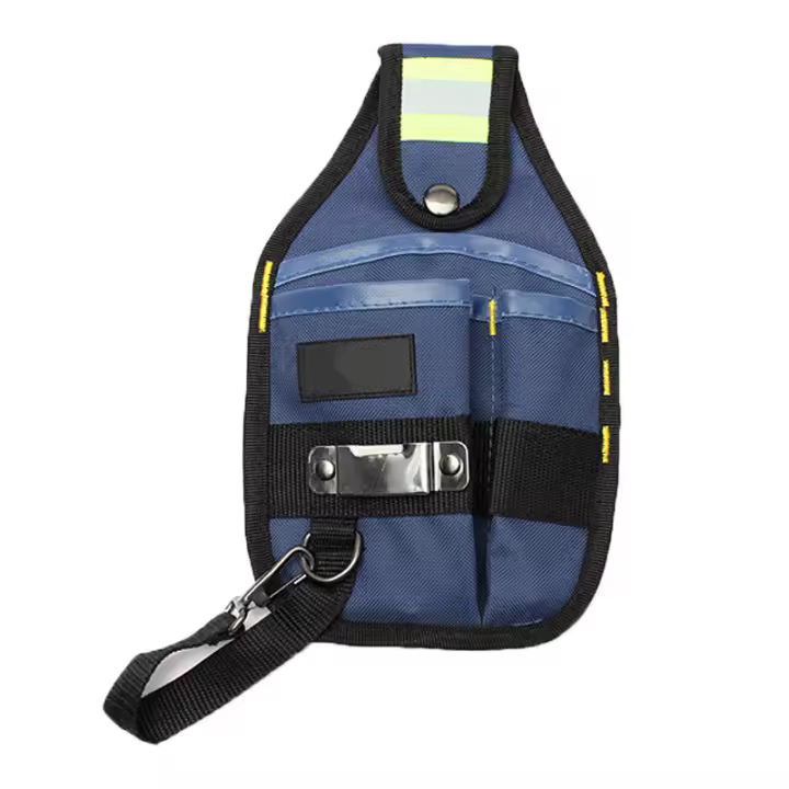 Bolsa De Herramientas Ancha Impermeable De Tela Oxford Fortalecida Con Diseño De Desgaste Soporte De Cinturón Para Electricista Con Bolsillos Y Funda De Cintura - 1