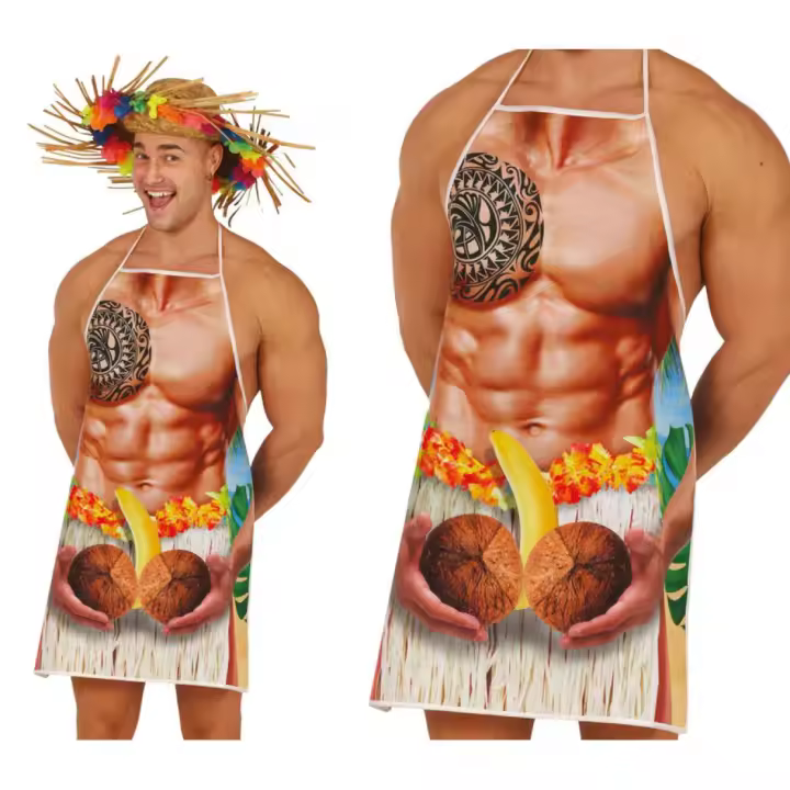 Guirca Delantal de Hawaiano musculoso adulto - 1