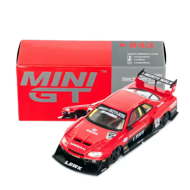 Mini GT Nissan Skyline GT-R (R34) Super Silhouette  Rojo/Negro 2024 - 1