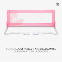 Asalvo Barrera de Cama Nido o Estándar 2-1 de 150cm  Conejito Tippi  - Abatible, con Correas de Seguridad, Tejido Lavable y Bolsa de Transporte - details 0