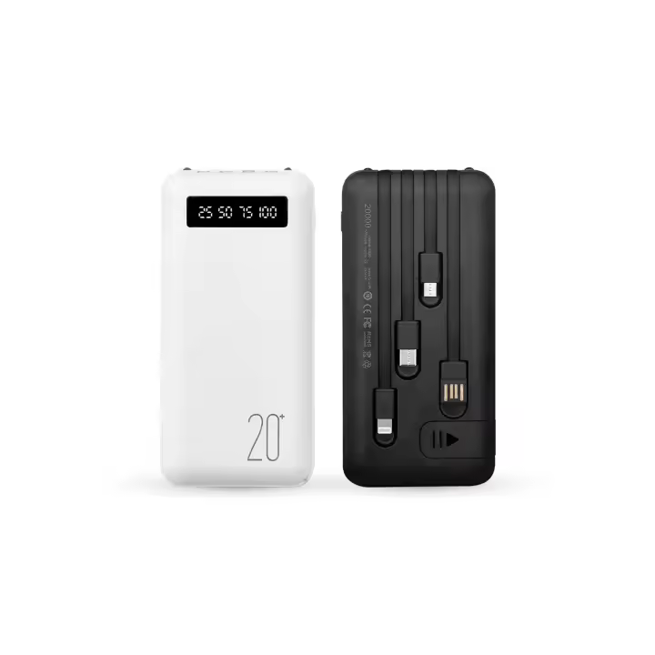 Cargador rápido portátil del banco 20000mAh del poder de la tienda de Mediawave con 4 cables USB incluido - 1