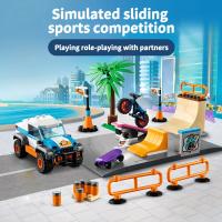 Juego De Bloques De Construcción Serie Ciudad Escena De Patrón De Calle Con Parque De Skate Assembly Regalo Para Niños - details 1