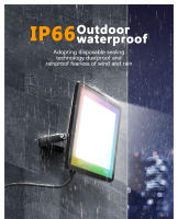 Floodlight Inteligente RGB TUYA Control Por App Y Voz 30W 50W 100W 220V AC Luz Exterior Para Jardín Fiesta Moderna IP66 - details 1
