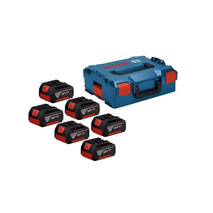 Bosch Professional 18V System GBA 18V 4.0Ah - Set 6 baterías de Litio (6 x 4.0 Ah, tecnología Coolpack, en L-BOXX) - 1