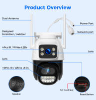 Cámara De Seguridad IP Hiseeu Wifi Con Lente Dual 4X Zoom Digital AI Detecta Humanos ONVIF Pantalla Completa 4K 8MP Exterior PTZ - details 2