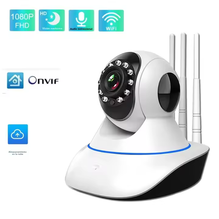 Cámara IP WiFi 1080P Yoosee Con Audio Bidireccional Y Visión Nocturna Infrarroja De 15M Cámara De Seguridad Doméstica Con Puerto LAN Color Blanco - 1