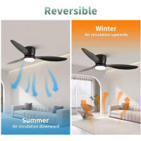 Hola LED Ventilador de Techo 42" con Luz LED Regulable – 3000K-6000K, 85-265V，Negro - details 2