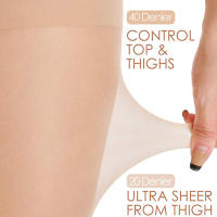 Kave 3 Pares De Medias De Tela Ultrafinas Para Mujer Cintura Alta Translúcidas Medias Hasta La Cadera Material Poliéster Spandex - details 7
